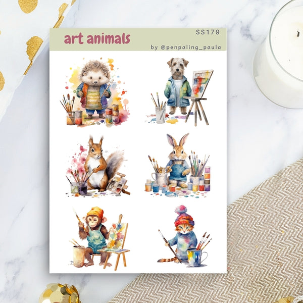 Art Animals Sticker Sheet