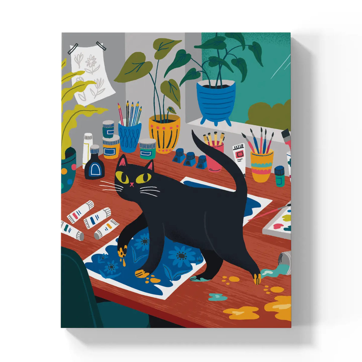 Featured Artist: Allison Cole

Unleash creativity with the Art Cat Medium Notebook! This vibrant cat notebook is perfect for doodles, notes, and everyday inspiration.

Product Specs:
• Soft-touch and Water Resistant: Velvety smooth to the touch, this soft-touch cover feels like magic in your hands.
• Mid-Sized and Portable: 7" x 9" softcover notebook, perfect for everyday use.
• Ample Space: 144 Lined pages to capture every thought and idea.
• Layflat and Build to Last: Durable, Smyth-sewn binding for long-