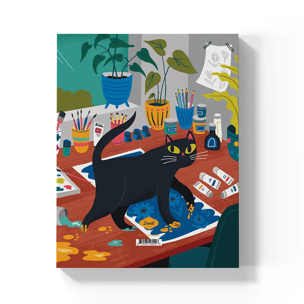 Featured Artist: Allison Cole

Unleash creativity with the Art Cat Medium Notebook! This vibrant cat notebook is perfect for doodles, notes, and everyday inspiration.

Product Specs:
• Soft-touch and Water Resistant: Velvety smooth to the touch, this soft-touch cover feels like magic in your hands.
• Mid-Sized and Portable: 7" x 9" softcover notebook, perfect for everyday use.
• Ample Space: 144 Lined pages to capture every thought and idea.
• Layflat and Build to Last: Durable, Smyth-sewn binding for long-