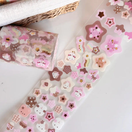 Add endless charm to your creative projects with this Large Sticker Roll — a journaling essential designed for versatility and fun!

Measuring 70mm wide and 5 meters long, each roll is packed with beautifully illustrated stickers printed on a frosted clear matte material that blends seamlessly into any spread, planner, or scrapbook page.

Whether you’re highlighting daily moments, decorating your bullet journal, or personalizing penpal letters, these rolls offer both variety and volume. Each design features