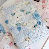 Elevate your journaling experience with these soft and cozy journal covers, designed to protect and personalize your daily diary. Each cover features beautiful blue and pink patterned fabric with thoughtfully sewn details and a secure metal button clasp to keep your pages safe. Includes matching ribbon bookmarks for easy navigation. Available in both A5 and A6 sizes to fit your preferred journal dimensions. The perfect companion for your daily routine and creative practice.