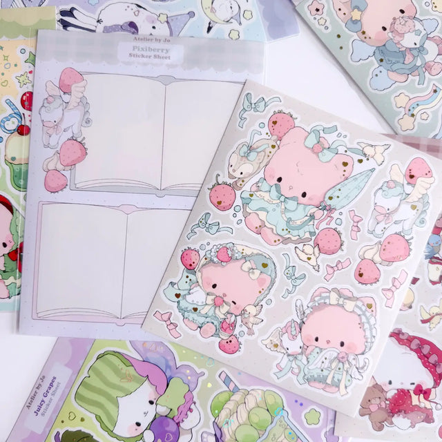 Introducing larger stickers to be the center of focus in your journal spreads! These detailed, illustrated stickers will add a cozy flair to any journal.

Product details:

135 mm x 160 mm sticker sheet.
Matte with Foil
135 mm x 180 mm memo sticker sheet backing - writable.