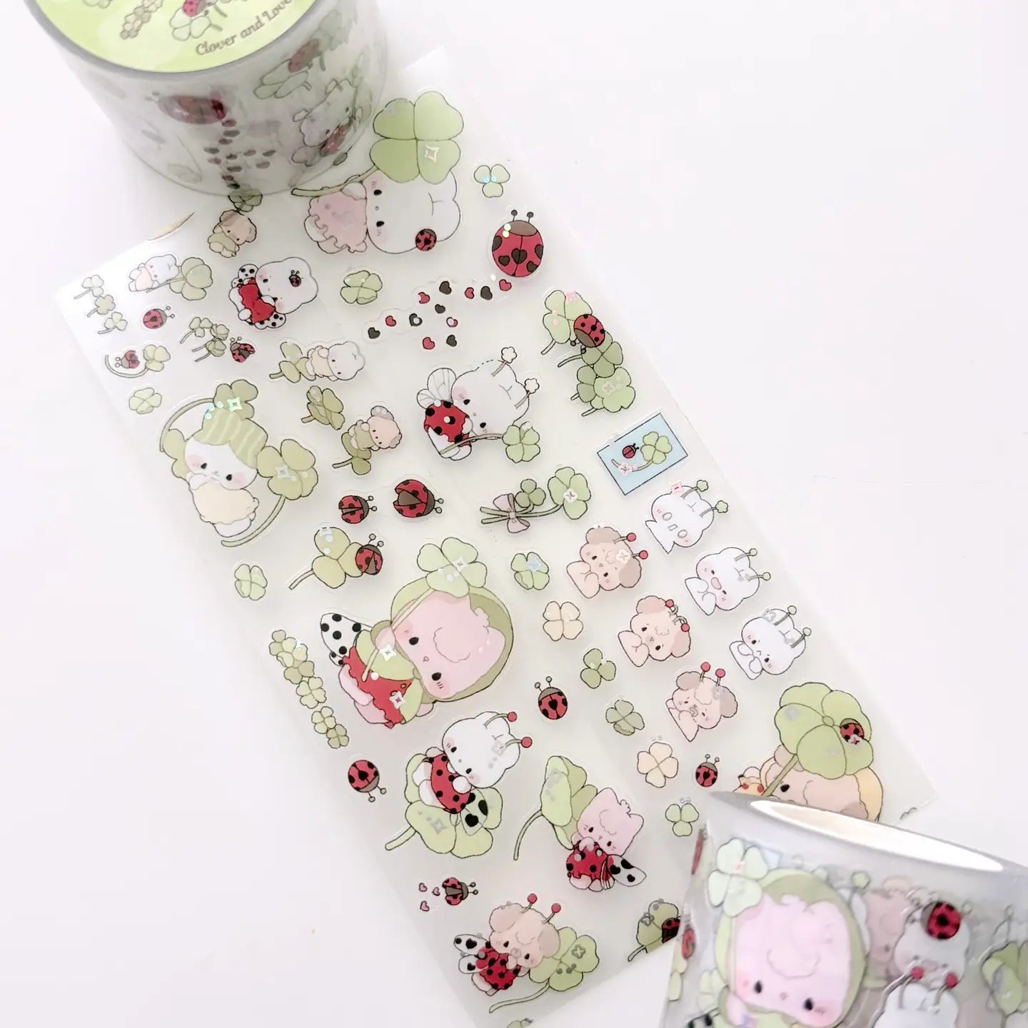 New sticker rolls designs have arrived! Ladybugs and clovers are perfect for spring and summertime

Product details:

45mm x 5m (the pattern is repeated about 15 times on one roll)
Clear Matte with Foil