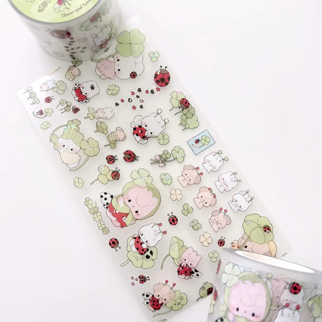 New sticker rolls designs have arrived! Ladybugs and clovers are perfect for spring and summertime

Product details:

45mm x 5m (the pattern is repeated about 15 times on one roll)
Clear Matte with Foil