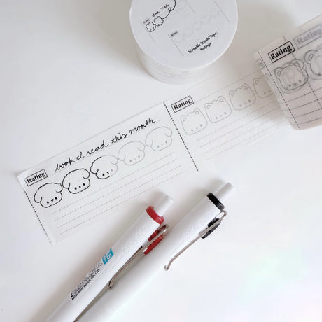 Writable washi tapes are here! Use them to efficiently and easily set up your journal spreads for daily tracking, to-dos, important memos, and more!

Product details:

45 mm x 7m
Writable with pencil, pen, fountain pen, coloring pencil, and alcohol based marker
Please note that pen ink will take a moment to dry
Washi Tape material, no backing to peel off