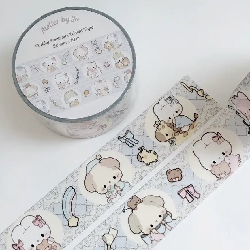 Two new washi tapes to add to your collection, these designs will definitely add a cozy and vintage vibe to any journal spread. Choose between the strawberry pink and the vintage blue cuddly portraits!

Product details:

20 mm x 10 m
Washi Material