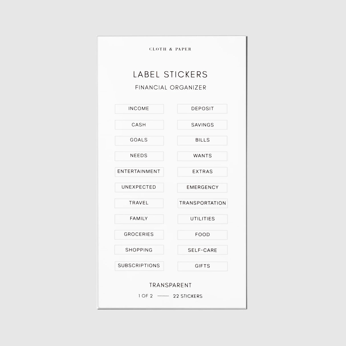 Clear Label Stickers | Financial
