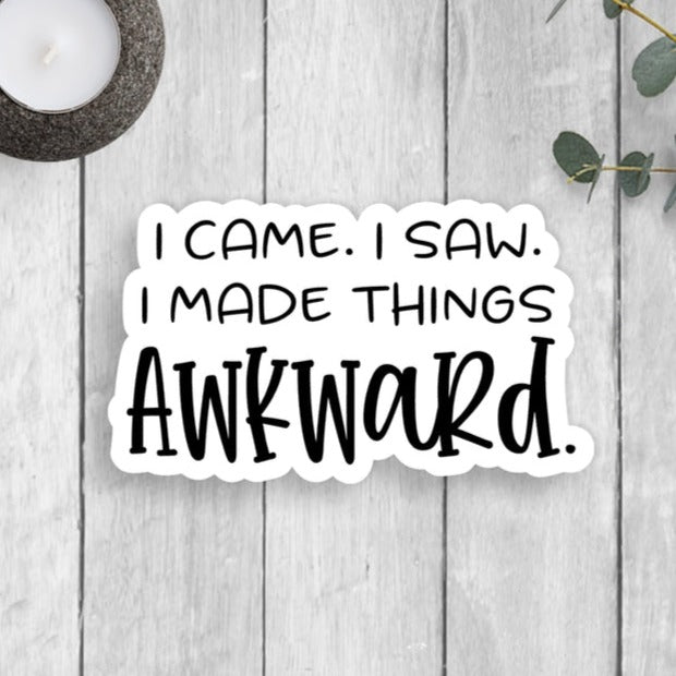 Awkward Reaction Sticker Awkward Vinyl Sticker – Little Craft Place