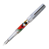 BENU Euphoria Fountain Pen - Steamboat Master

As a tribute to Mickey Mouse, a beloved childhood character who first appeared in Walt Disneys Steamboat Willie in 1928, BENU has created the Steamboat Master fountain pen. Made from a light grey material to evoke the black-and-white cartoon in which the character first appeared on the silver screen, the pen showcases the character hand-painted in monochrome colors set against a colorful background to reveal the cheerful tone of the character.