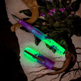 BENU Talisman Fountain Pen - Mandrake

With a long history of use in religious and occult practices, the mandrake plant is particularly noted for its potent roots, which somewhat resemble the human body. There are tales of this plant that date as far back as the bible, in which the scripture links the mandrake with sexuality and fertility. Other legendary stories suggest that the plant has magical, and sometime menacing, powers.&nbsp;

This pen glows beautifully in a dark and semi-dark with a green color af