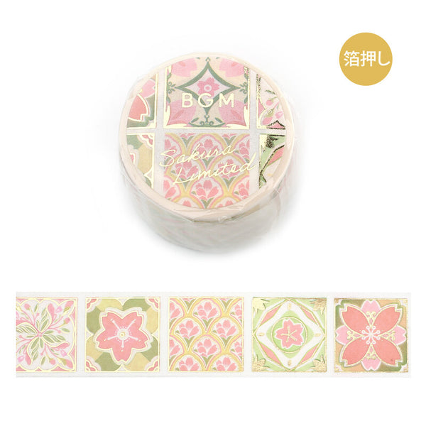 Sakura Cherry Blossom Tile Pattern Washi Tape BGM