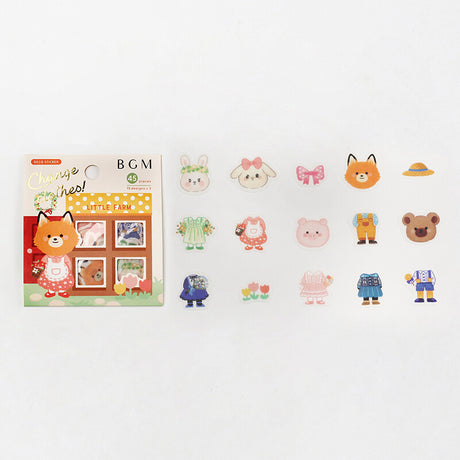 Charming Animal Flake Sticker Change Clothes