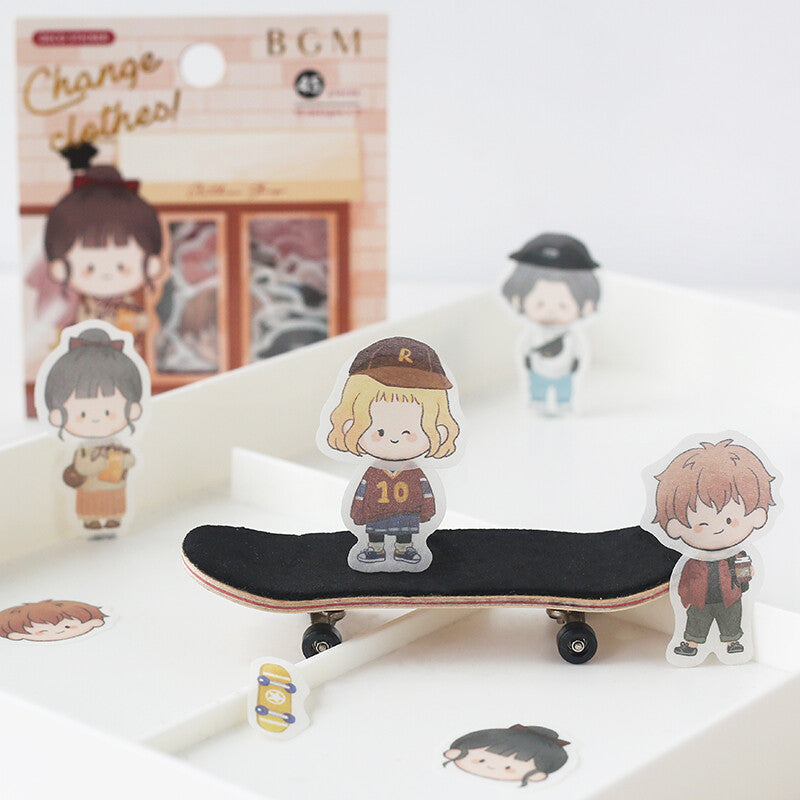 Dress Up Doll Flake Sticker Change Clothes