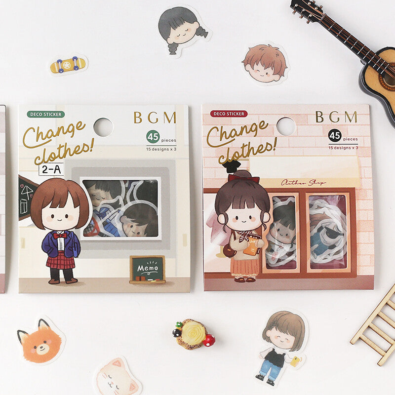 Dress Up Doll Flake Sticker Change Clothes