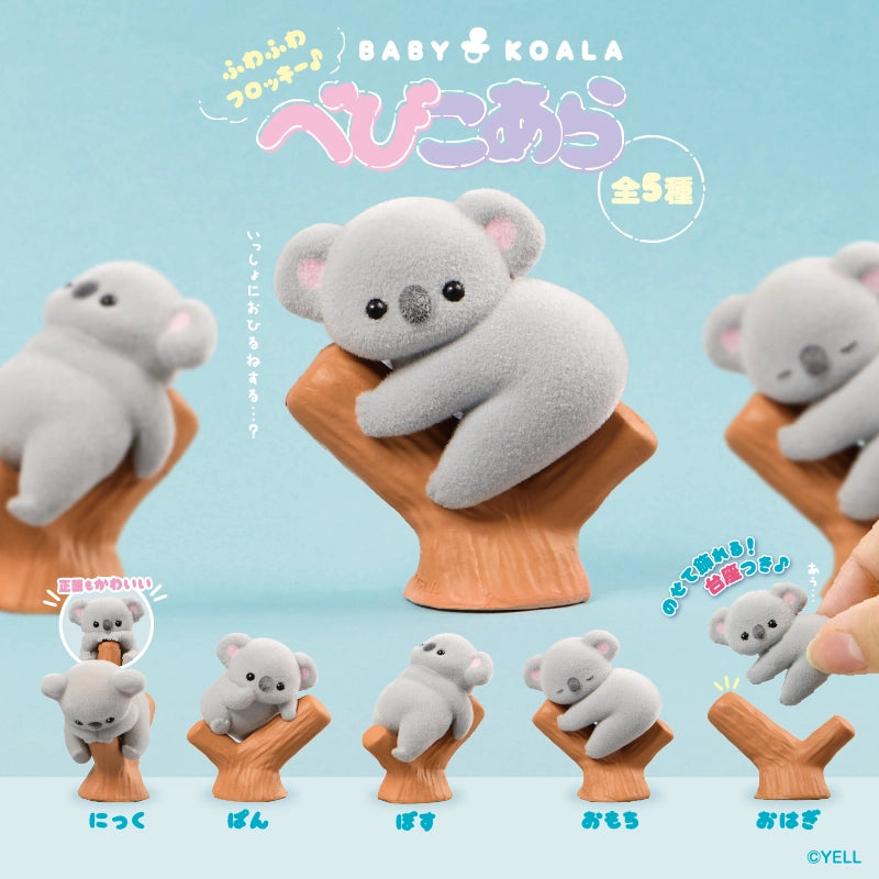 Introducing a brand new flocked figure series: Baby Koala! These gentle and sleepy koalas cling adorably to their tree branches and bring a sense of calm and cuteness wherever they go. Made with soft flocked material, they’re perfect as a collectible or display item. 🍼