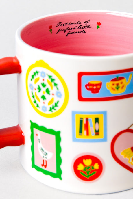 A cozy beverage! A whimsical gallery! Like the best Saturday ever, made into a mug. With real human designs and a fun frame-inspired handle, your morning cup of coffee will feel like a work of art.&nbsp;
