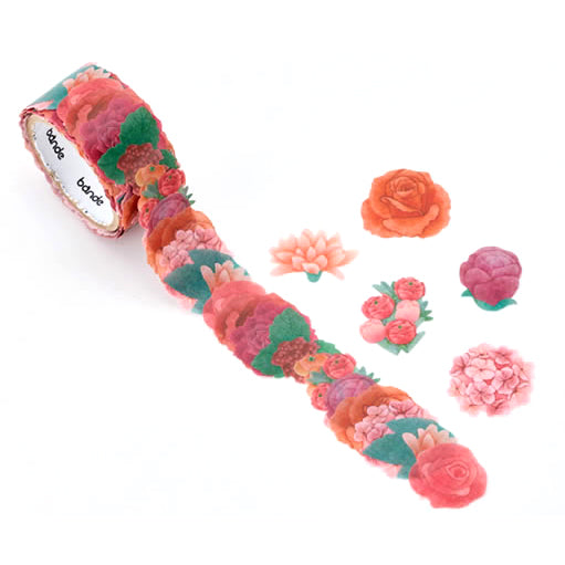 Rose Bouquet Red Masking Roll Sticker Bande Washi Tape (150 pieces)