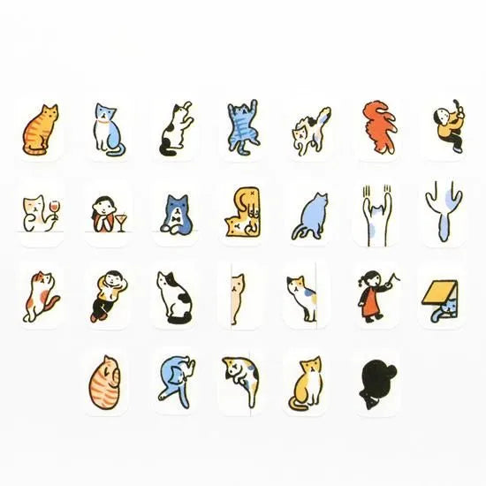 In the place where the people who live in that notebook live, a large number of animals gather! Mr. Hirasawa, who has experience living with cats, draws a cat in the "cat there is" pose. Free-spirited cats live in notebooks and calendars.
Enjoy every day full of cats!


Product size: Roll sticker Height 15mm x Width 11 mm
Pattern types: 26 patterns
Number of sheets: 150 sheets
Packaging size: Height 125mm x Width 68mm x Depth 48mm