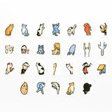 In the place where the people who live in that notebook live, a large number of animals gather! Mr. Hirasawa, who has experience living with cats, draws a cat in the "cat there is" pose. Free-spirited cats live in notebooks and calendars.
Enjoy every day full of cats!


Product size: Roll sticker Height 15mm x Width 11 mm
Pattern types: 26 patterns
Number of sheets: 150 sheets
Packaging size: Height 125mm x Width 68mm x Depth 48mm