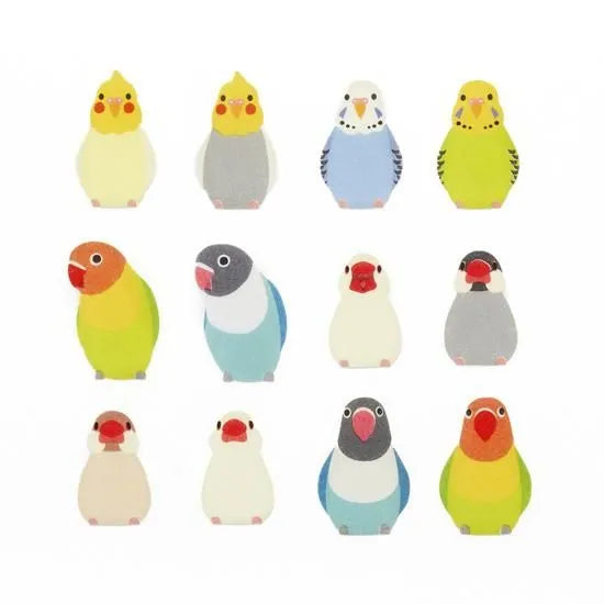BANDE's popular pattern is back in print! The most popular animal pattern was a cute bird and parakeet. If you stick it along the borders of your notebook or notebook, you can create a decoration that will make you smile, as if you are gathered on a perch.
Also a gift for bird lovers.

Product size: Roll sticker Height 15mm x Width 11 mm
Pattern types: 12 patterns
Number of sheets: 120 sheets
Packaging size: Height 125mm x Width 68mm x Depth 48mm