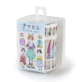 The 'Dress-Up' series lets you swap faces, bodies, and legs for lots of fun unique designs.&nbsp;Stylish girls living in the cat town are invited to girls' gatherings where they chat and have a dress-up party.

Product size: Head height 15mm× width 18mm,
Body height 27mm× width 20mm,
foot height 13mm× width 15mm
Pattern types: 10 each
Number of sheets: 80 sheets
Packaging size:&nbsp;Height 51mm× Width 79mm× Depth 79mm