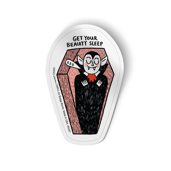 Beauty Sleep Vampire Coffin Sticker