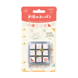 
These cute, mini-size rubber stamps are perfect for decorating your planner, notebook, journal or calendar to mark events of the day. Each set includes 9 stamps in a protective clear acrylic case, making them easy to carry around with you.



[ A design for a notebook or a diary ].
Set of 9 patterns that can be used in daily life such as vacuum cleaners, piggy banks, etc.
Use them in accordance with your schedule or as a point of reference... Various ways to use them!

Includes 1 set of stamp, total 9 mini