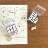 
These cute, mini-size rubber stamps are perfect for decorating your planner, notebook, journal or calendar to mark events of the day. Each set includes 9 stamps in a protective clear acrylic case, making them easy to carry around with you.



[ A design for a notebook or a diary ].
Set of 9 patterns that can be used in daily life such as vacuum cleaners, piggy banks, etc.
Use them in accordance with your schedule or as a point of reference... Various ways to use them!

Includes 1 set of stamp, total 9 mini