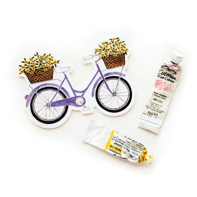 Pegatina de bicicleta morada con Susan de ojos negros