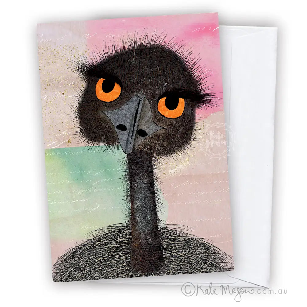 Bird Australian Emu Head Greeting Card

C6 Greeting card with 'Australian Emu Head' design on front. Left blank on the inside for your own personalised greeting. Artist logo on the back.

Comes with C6 white envelope.