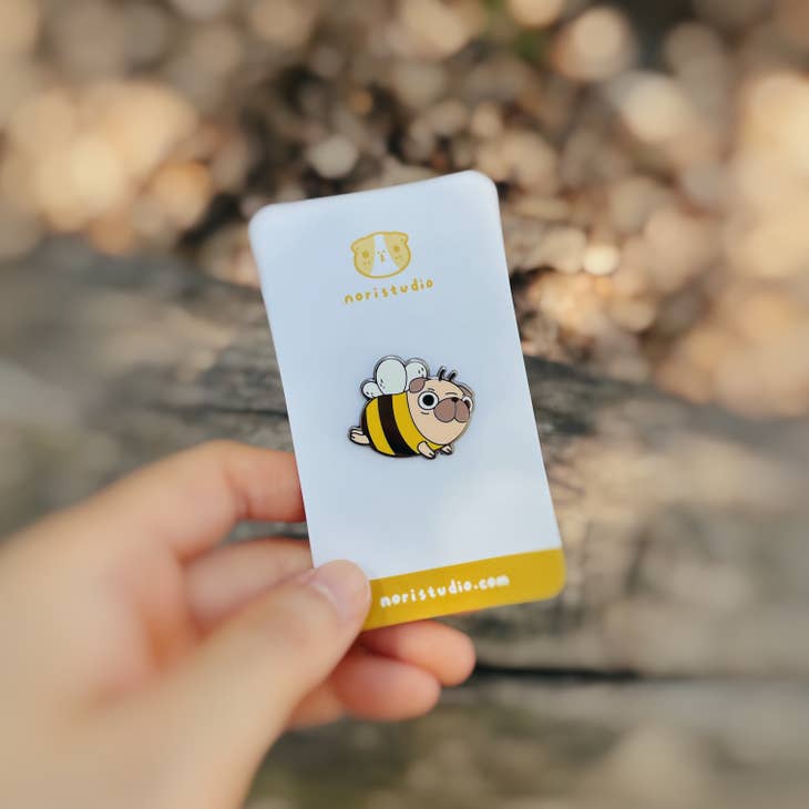 Pug Bee Enamel Pin