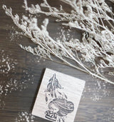 Size: 4.5cm x 3.5cm

The stamps are made of industrial high grade red rubber with the finest details. As all stamps are assembled, cut, sanded by hand, size and shape may vary slightly. Wood material will differ depending on what the forest elves bring!

Stamps might be slightly stained because of quality tests during the process, but it will not affect your stamping color.&nbsp;