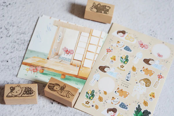 Black Milk Project - Girl Reading Stamp