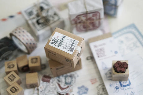 Box size: 4 x 3 x 3 cm

Packed with cuteness, this tiny treasure features 6 different mini stamp designs - plus a PET sticker pack.

The stamps are made of industrial high grade red rubber with the finest details. It is mounted by hand on re-purposed wood, hand-picked from various sources from old furnitures to jungle excursions! As all stamps are assembled, cut, sanded by hand, size and shape may vary slightly. Wood material will differ depending on what the forest elves bring!