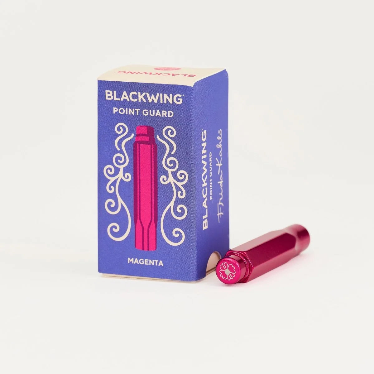 Blackwing - Volume 143 Frida Kahlo Point Guard

This limited-edition fuchsia-colored Volumes 143 Point Guard features a floral icon on the top. Volume 143 is our tribute to Frida Kahlo. The model number 143 is a nod to the 143 paintings commonly attributed to her over the course of her life.&nbsp; The tip of your pencil “floats” inside the cap to protect your point against unexpected drops or jams.



Details:
- Lightweight, machined aluminum
- Set of 1
- Goes over tip of pencil
