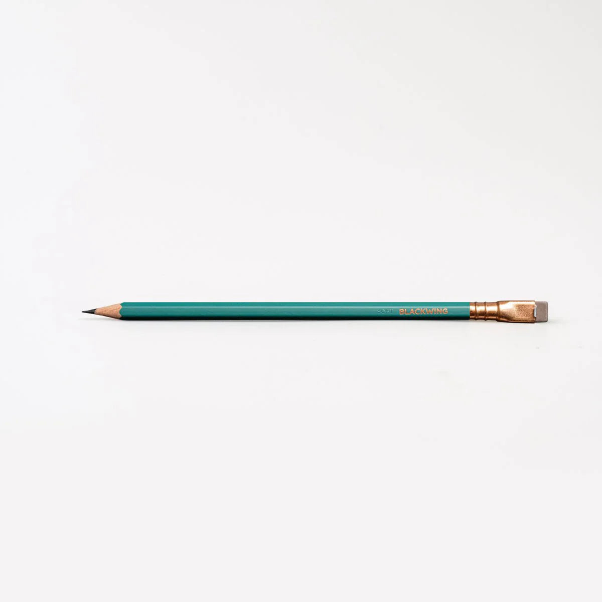 This colorway has a matte green finish, copper imprint, copper ferrule, and taupe eraser. It features a “SOFT” pencil graphite indicator stamp on the barrel. This Blackwing graphite pencil is ideal for musicians, woodworkers, artists, and anyone who prefers a soft, satisfying dark line. The Blackwing Matte pencil is the softest of the four popular core Blackwing models.

Blackwing Matte pencils come in a 12-pack gift box that also doubles as a pencil cup. The Blackwing Matte has the soft same pencil graphit