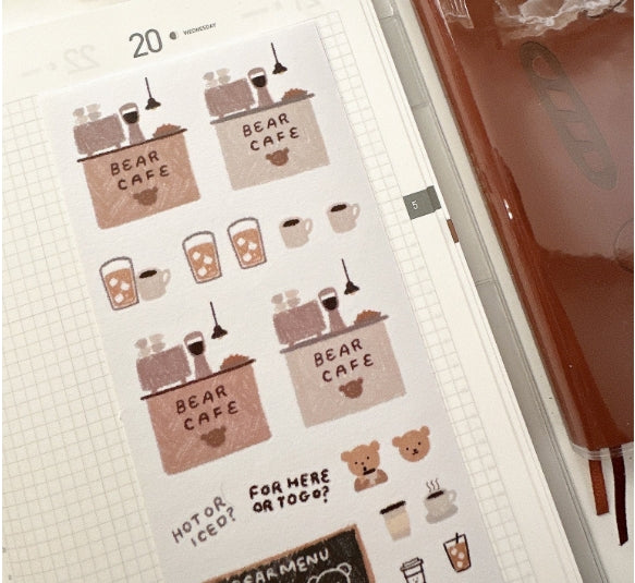 Beary cute doodles! These Bear character stickers are hand drawn by me and can be used on their own or in addition with any spread!

Made with:
- washi sticker paper
- 7"x3.27"

Note: Colors on screen may appear slightly different on paper. By purchasing, you have acknowledged reading this disclaimer.