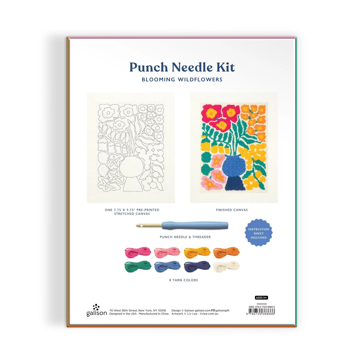 Master the meditative craft of punch needle with this comprehensive kit featuring Liv Lee's vibrant wildflower designs. This all-inclusive set contains everything needed to create textured, dimensional artwork—from pre-printed fabric and specialized punch needle tool to premium embroidery threads in carefully curated color palettes. Ideal for both beginners and experienced fiber artists, the kit guides you through creating stunning botanical pieces that showcase natural beauty through tactile craftsmanship.