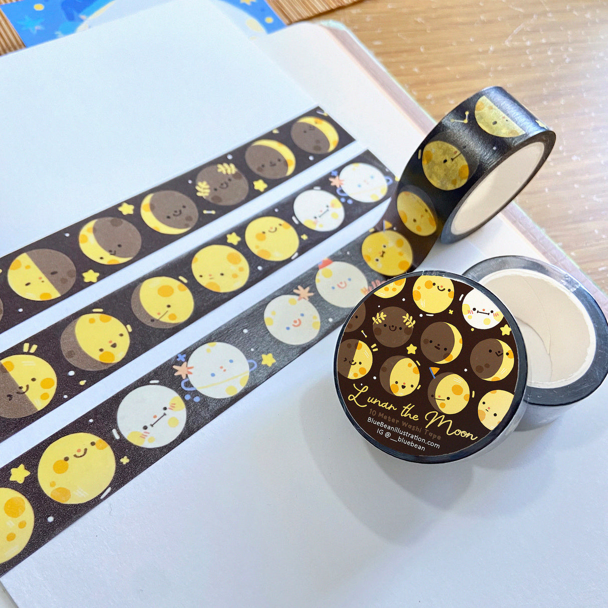 BlueBean Lunar the Moon Dark Washi Tape
