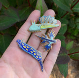 Blue Dragon Nudibranch Enamel Pin