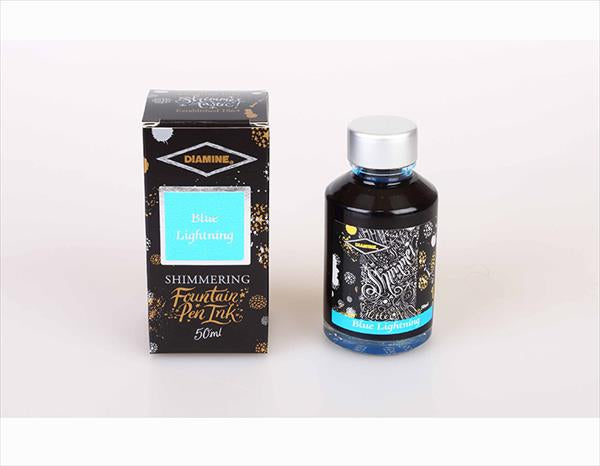 Diamine Shimmer 50ml Fountain Pen Ink - Blue Lightning