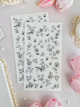 leelajournals Blue, Lilac, Monochrome Roses Sticker Sheet - 3pc set