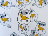 Blue Point Siamese Cat with Dino Nugget Vinyl Sticker