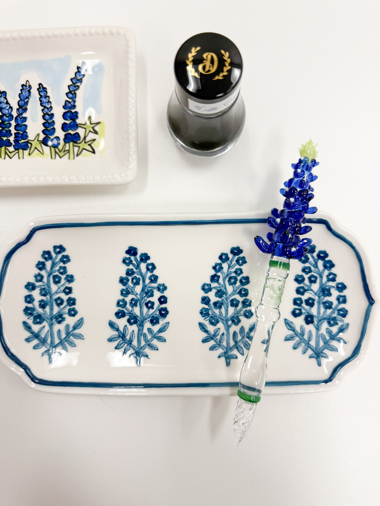 Bluebonnet Flower Glass Pen