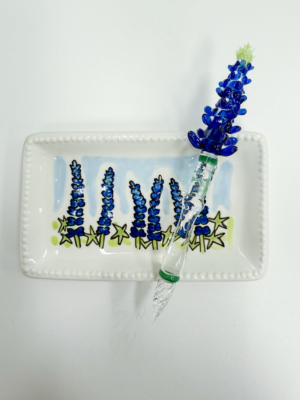 Bluebonnet Flower Glass Pen
