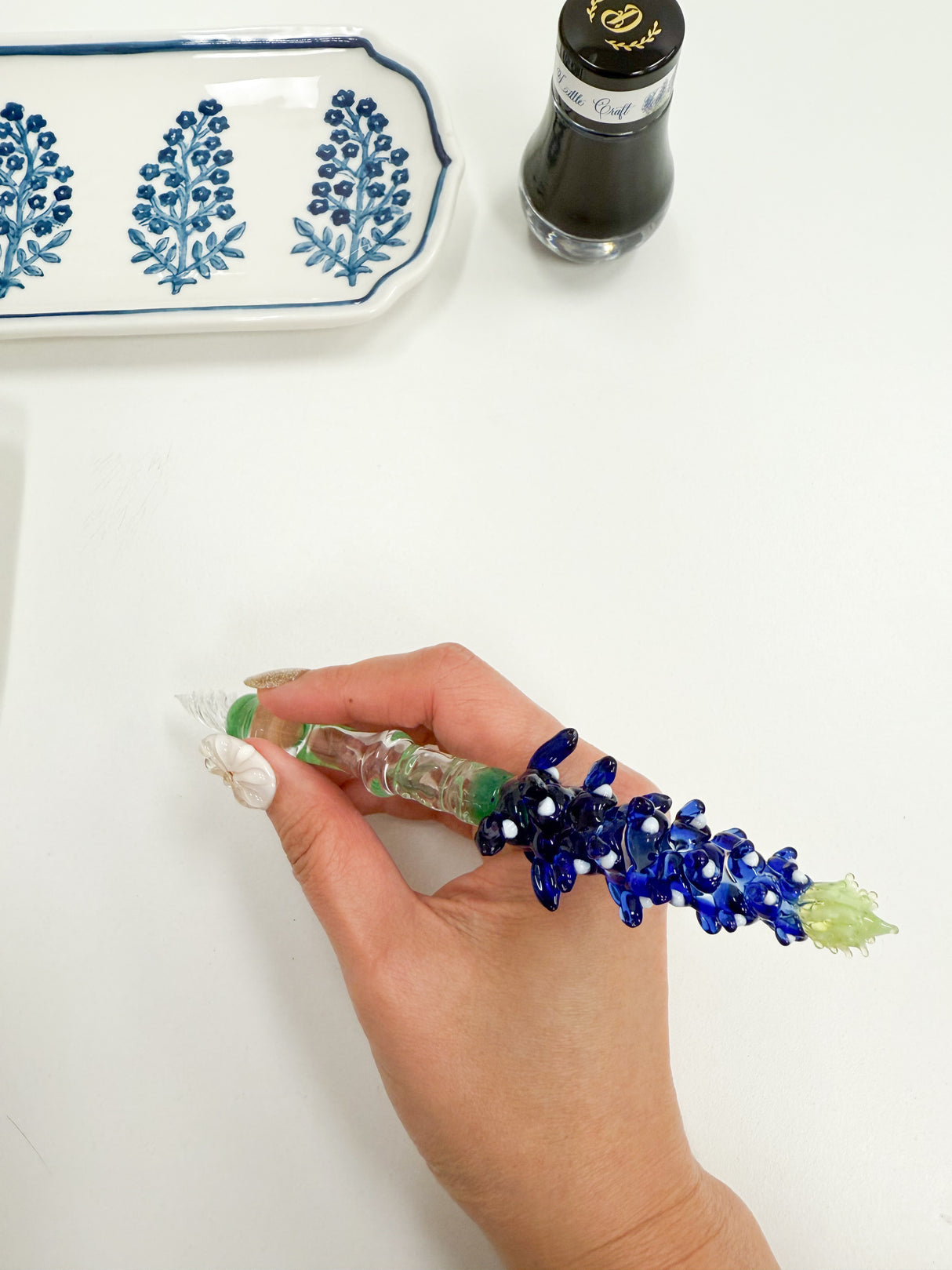 Bluebonnet Flower Glass Pen