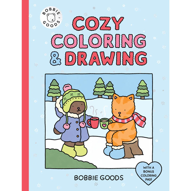 Bobbie Goods - Cozy Coloring &amp; Drawing

Brrrr!! ❄️ This two-in-one book offers 32 pages of step-by-step drawing projects that guide budding artists through creating cozy Bobbie Goods characters, winter scenes, and adorable objects. In addition to the tutorials, an attached pad includes 6 unique winter coloring pages and 6 memo sheets.&nbsp;

Inside, you’ll find:

Step-by-step winter theme drawing tutorials
An attached pad with 6 cozy coloring pages and 6 cute drawing pages