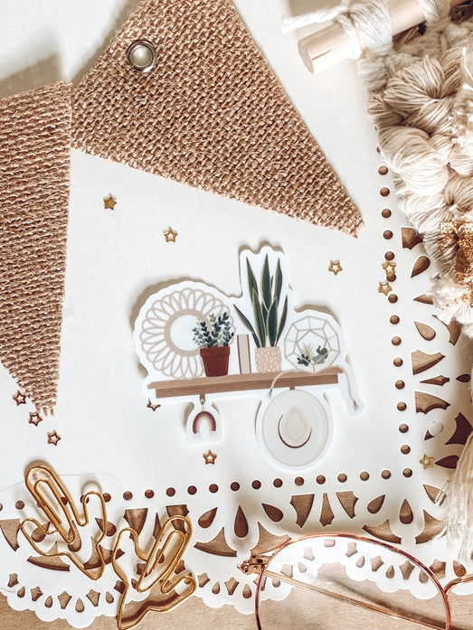 Adhesivo para estantería estilo boho