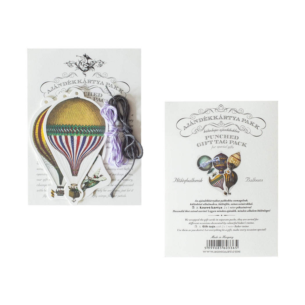 Paquete de etiquetas de regalo perforadas con forma de globo