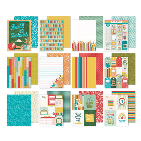 Book fair - 6x8 pad 24 double-sided sheets, including 2 designer prints, tag &amp; journal elements and (2) 3x4 greeting card element sheets